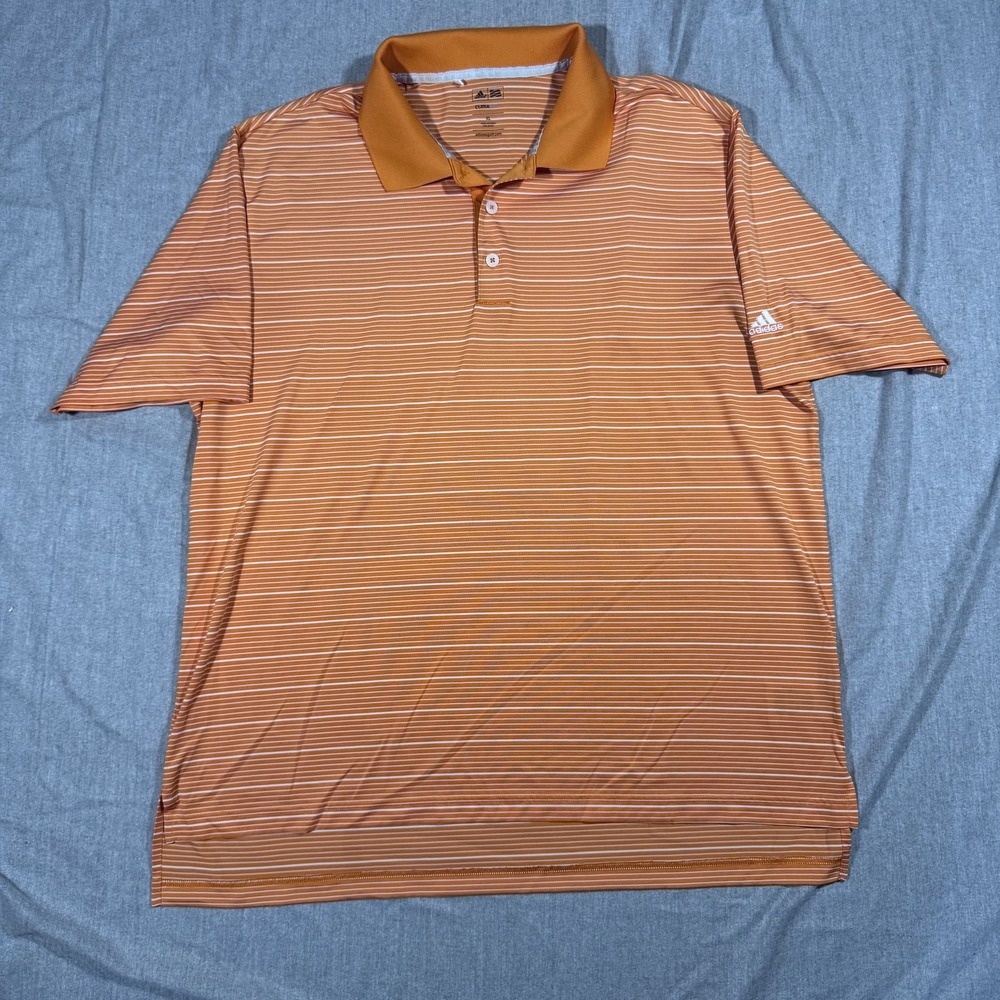 Adidas Shirt Mens XL Climalite Golf Polo Performance Athletic Stripe